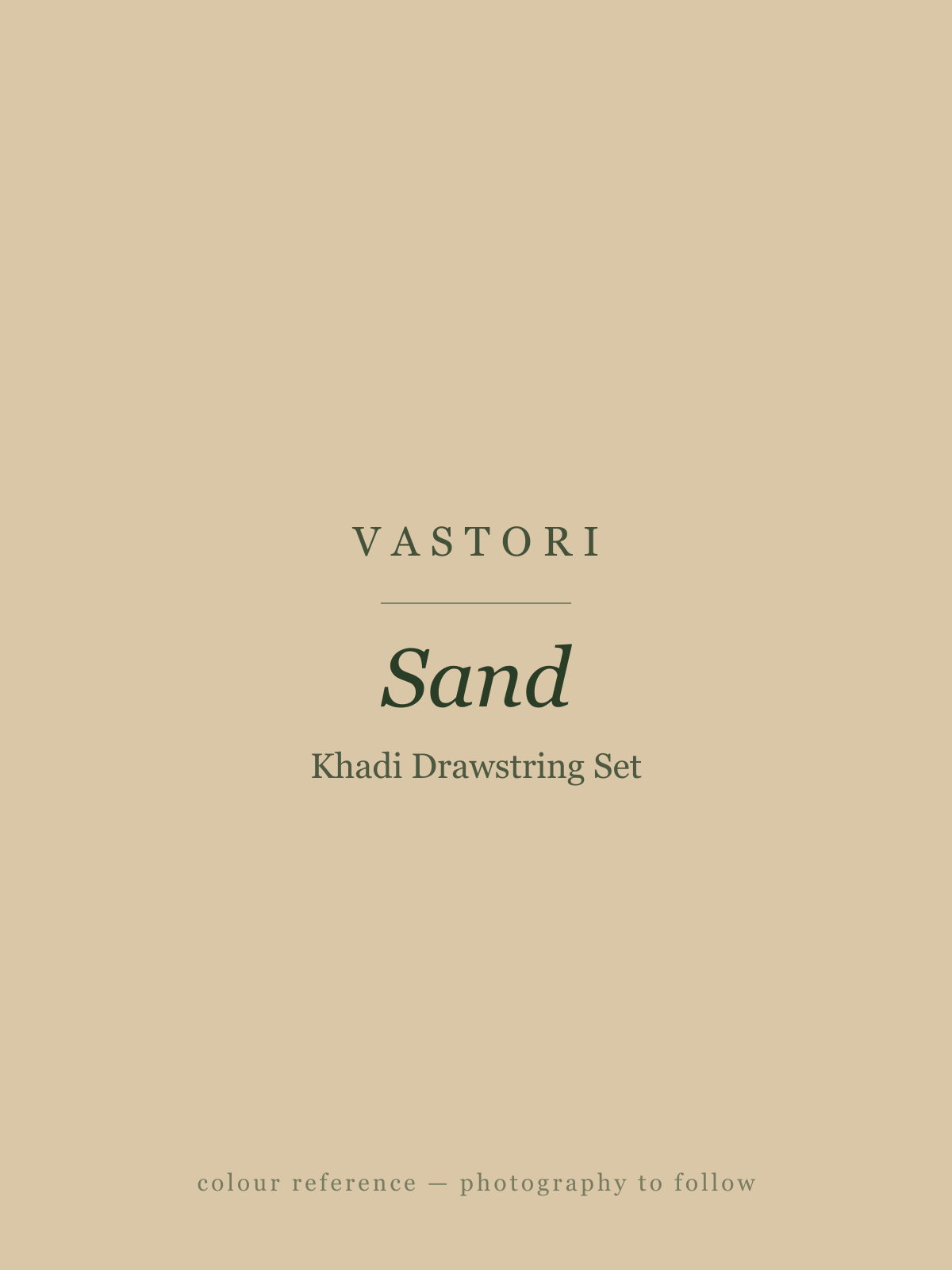 Khadi Drawstring Set — Sand (colour reference)