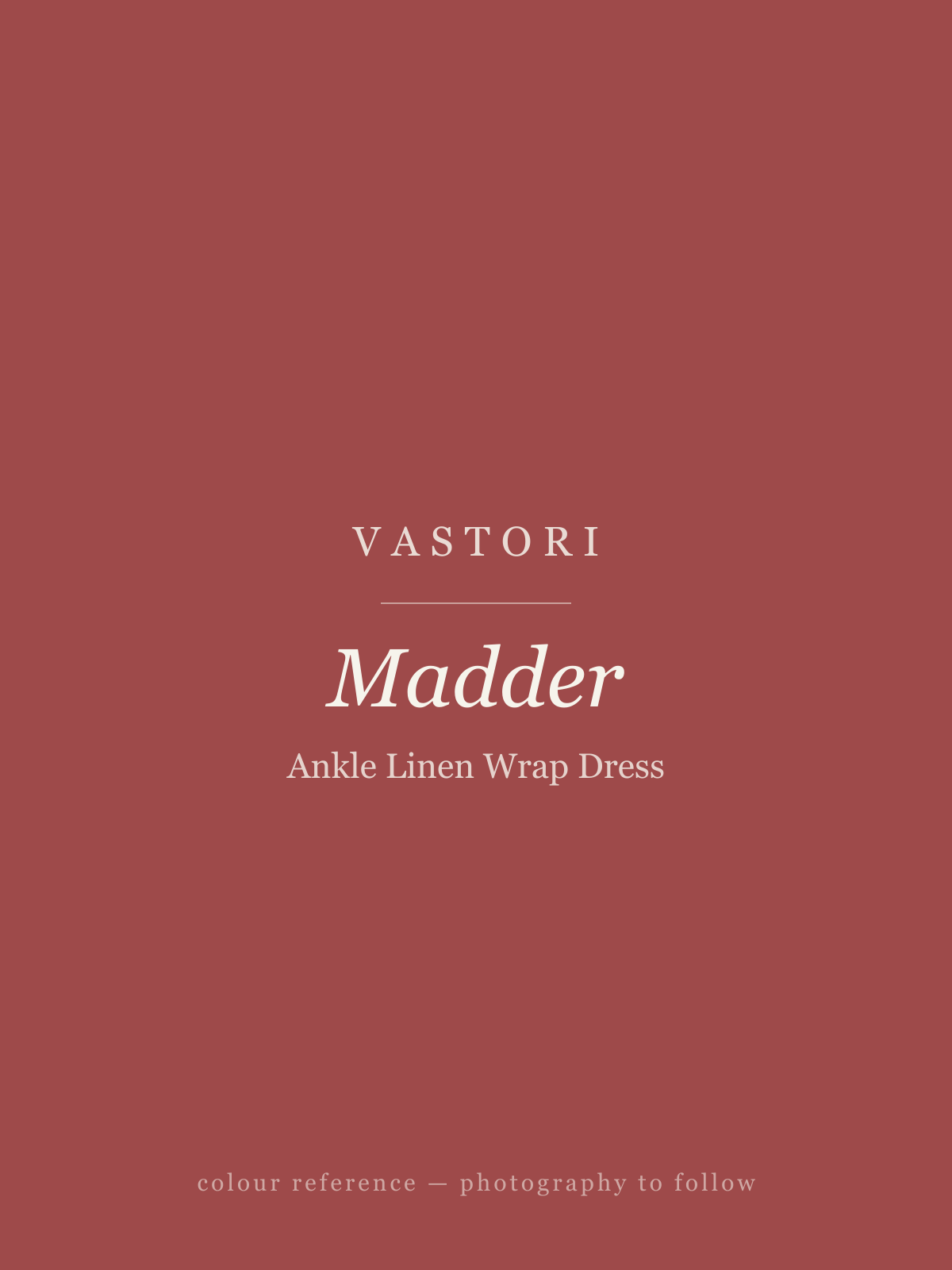 Ankle Linen Wrap Dress — Madder (colour reference)