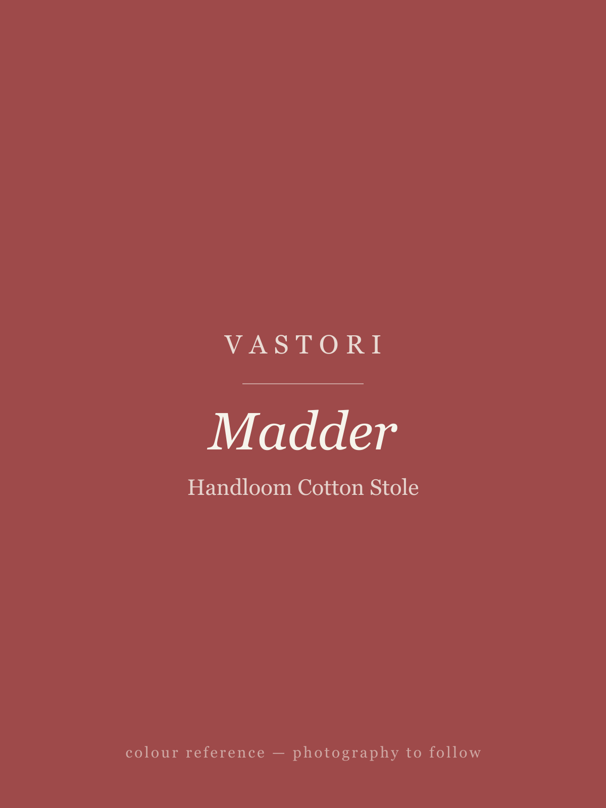 Handloom Cotton Stole — Madder (colour reference)