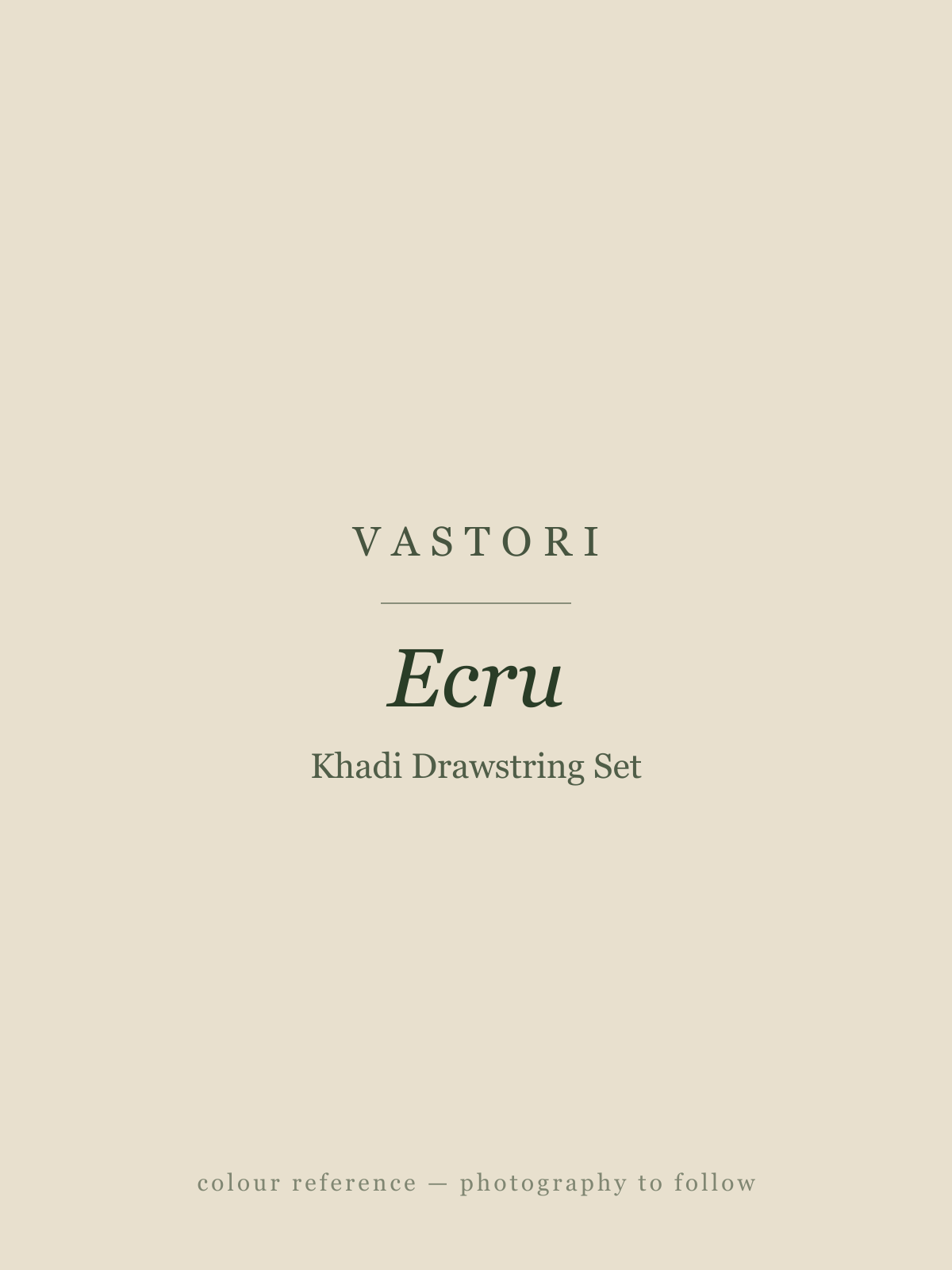 Khadi Drawstring Set — Ecru (colour reference)